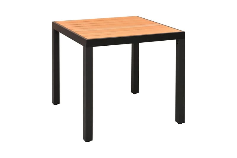 Hagebord brun 80x80x74 cm aluminium og WPC - WPC/Svart - Hagemøbler - Hagebord - Spisebord ute