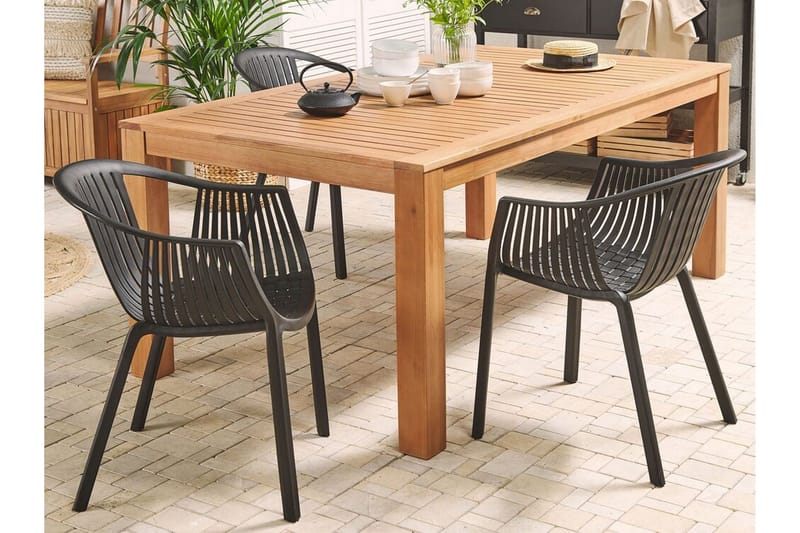 Hagebord Eucalyptus 190 x 105 cm MONSANO - Tre / Natur - Hagemøbler - Hagebord - Spisebord ute