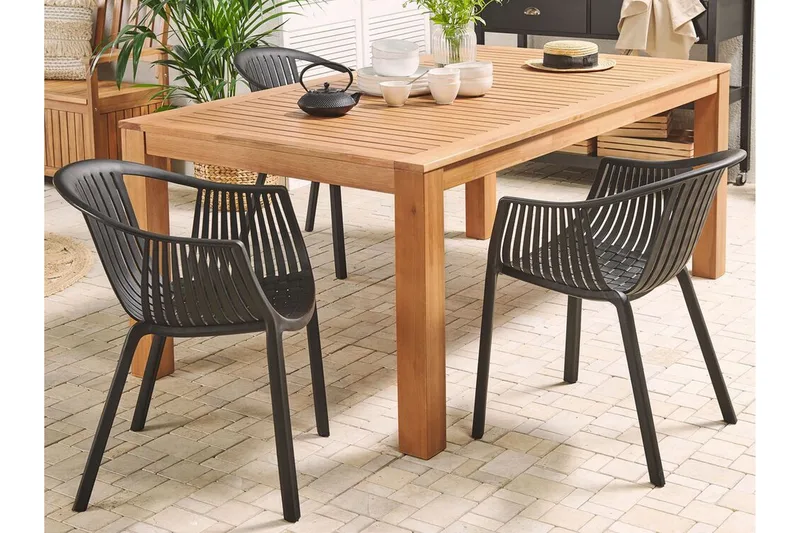 Hagebord Eucalyptus 190 x 105 cm MONSANO - Tre / Natur - Hagemøbler - Hagebord - Spisebord ute
