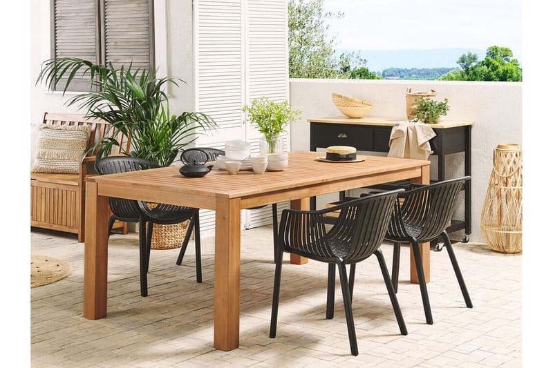 Hagebord Eucalyptus 190 x 105 cm MONSANO - Tre / Natur - Hagemøbler - Hagebord - Spisebord ute