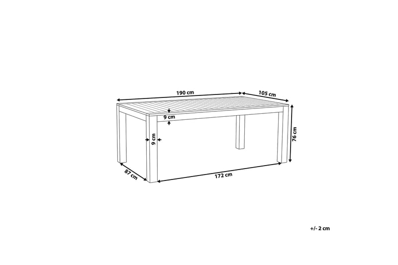 Hagebord Eucalyptus 190 x 105 cm MONSANO - Tre / Natur - Hagemøbler - Hagebord - Spisebord ute