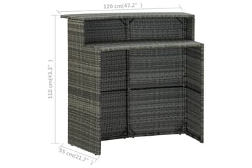Hagebord grå 120x55x110 cm polyrotting - Grå - Hagemøbler - Hagebord - Spisebord ute
