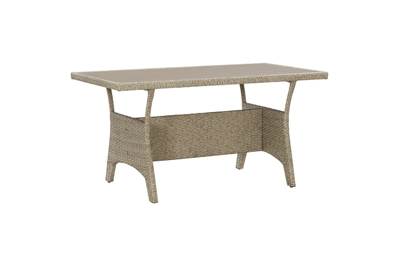 Hagebord grå 130x70x66 cm polyrotting - Spisebord ute