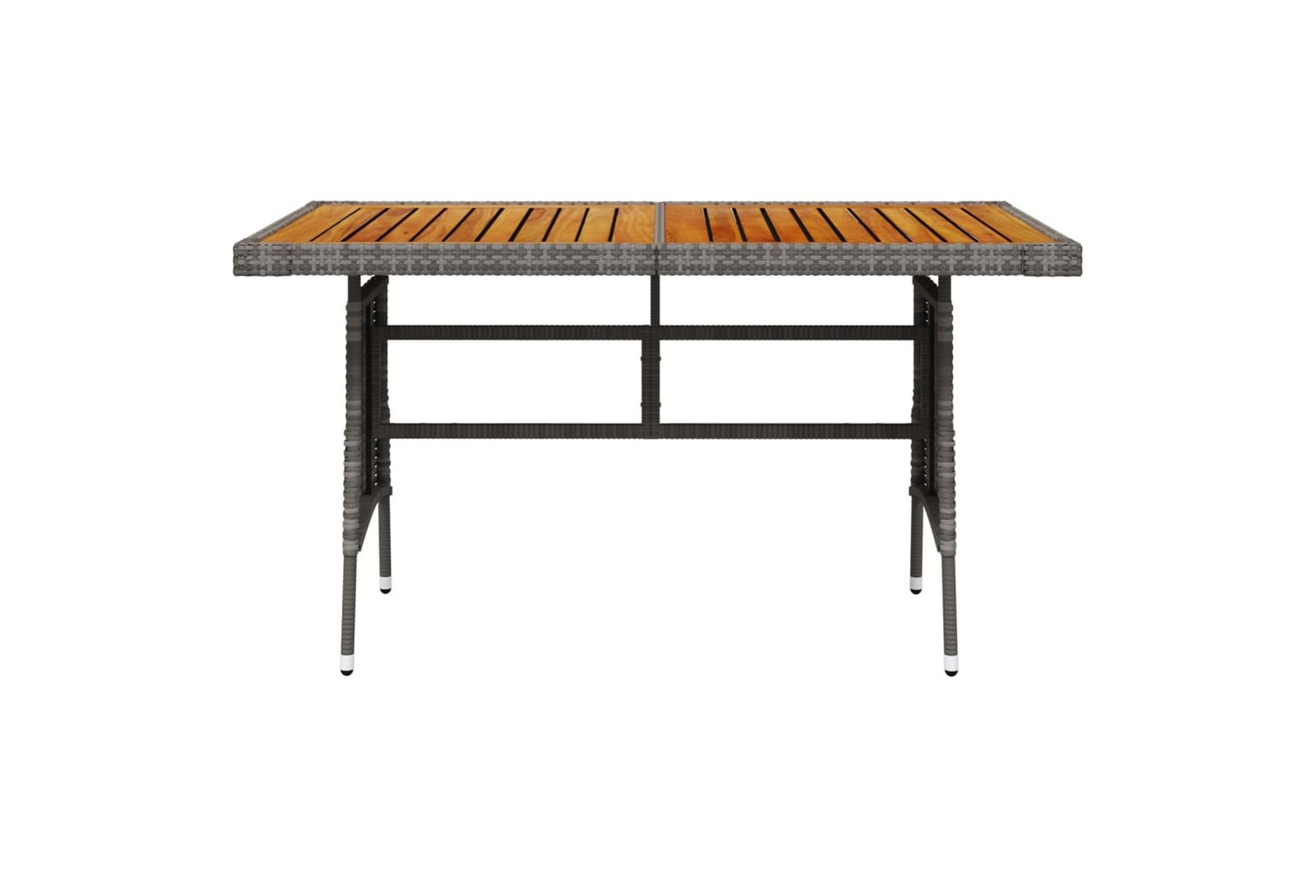 Hagebord grå 130x70x72 cm polyrotting og heltre akasie - Grå - Hagemøbler - Hagebord - Spisebord ute
