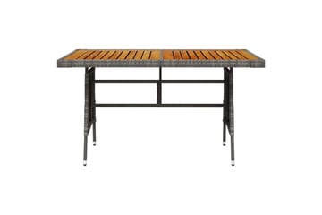 Hagebord grå 130x70x72 cm polyrotting og heltre akasie - Grå - Hagemøbler - Hagebord - Spisebord ute