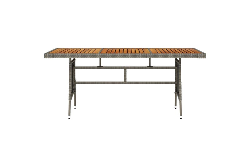 Hagebord grå 160x70x72 cm polyrotting og heltre akasie - Grå - Hagemøbler - Hagebord - Spisebord ute