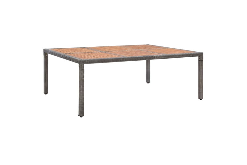 Hagebord grå 200x150x74 cm polyrotting og akasie - Grå - Hagemøbler - Hagebord - Spisebord ute