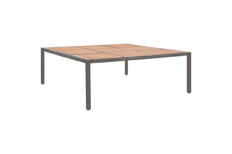 Hagebord grå 200x200x74 cm polyrotting og akasie - Grå - Hagemøbler - Hagebord - Spisebord ute