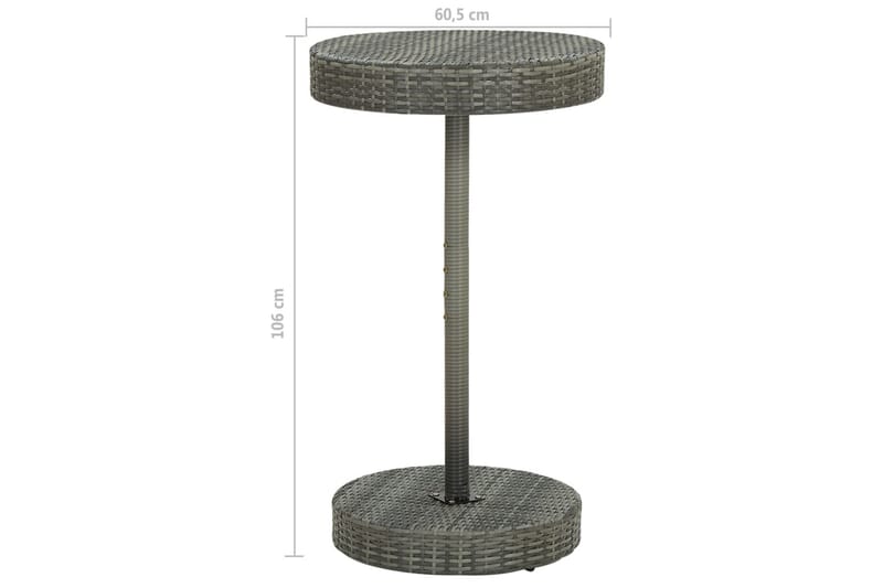 Hagebord grå 60,5x106 cm polyrotting - Grå - Hagemøbler - Hagebord - Spisebord ute