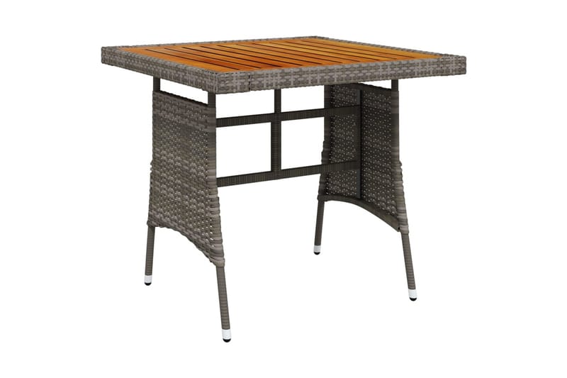 Hagebord grå 70x70x72 cm polyrotting og heltre akasie - Grå - Spisebord ute