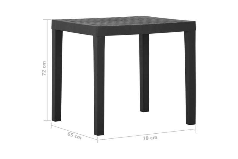 Hagebord grå 79x65x72 cm plast - Grå - Hagemøbler - Hagebord - Spisebord ute