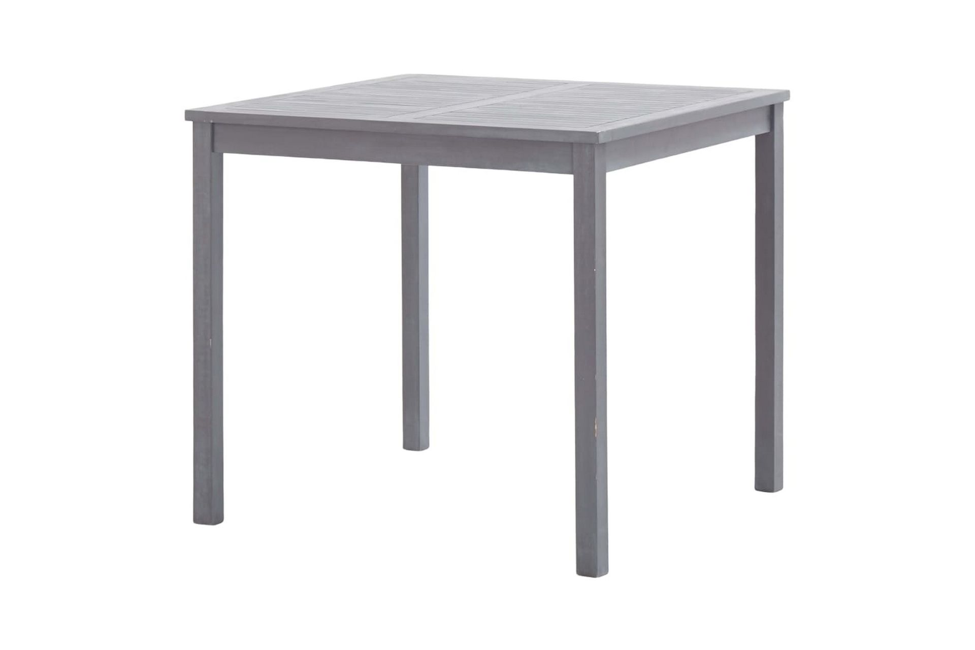 Hagebord grå 80x80x74 cm heltre akasie - Hagemøbler - Hagebord - Spisebord ute