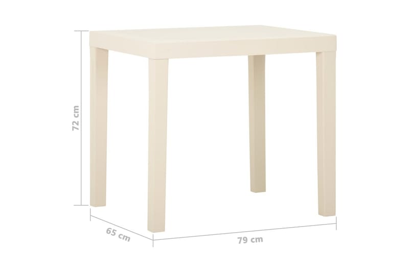 Hagebord hvit 79x65x72 cm plast - Hvit - Hagemøbler - Hagebord - Spisebord ute