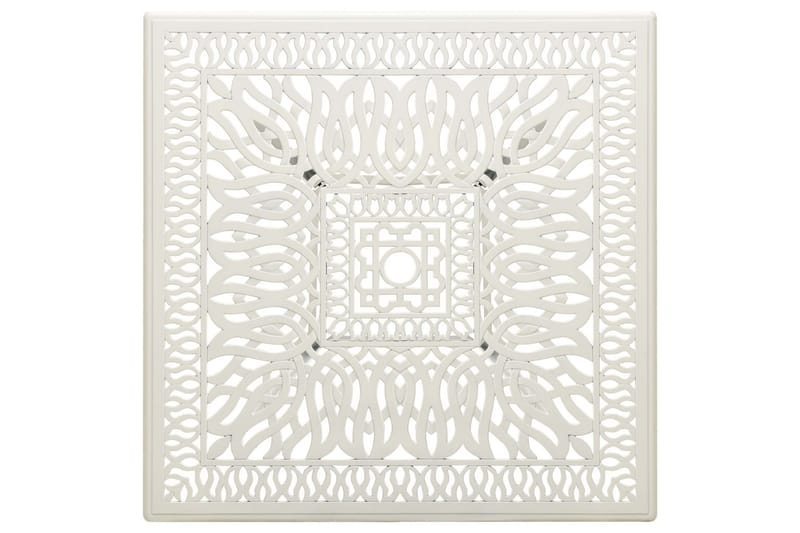 Hagebord hvit 90x90x73 cm støpt aluminium - Hvit - Hagemøbler - Hagebord - Spisebord ute