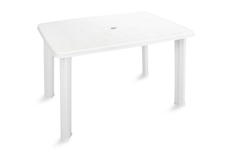 Hagebord hvitt 101x68x72 cm plast - Hvit - Hagemøbler - Hagebord - Spisebord ute
