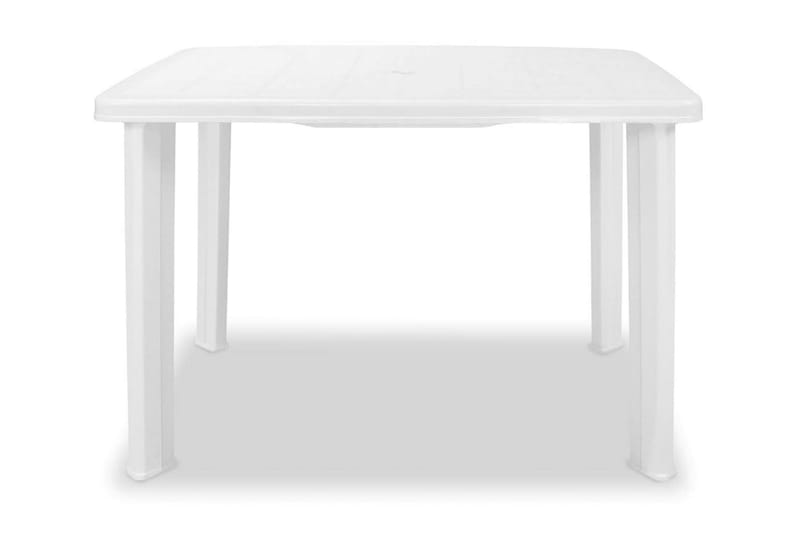 Hagebord hvitt 101x68x72 cm plast - Hvit - Hagemøbler - Hagebord - Spisebord ute