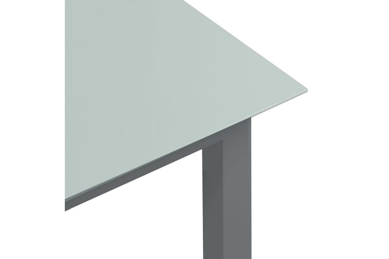 Hagebord lysegrå 150x90x74 cm aluminium og glass - Grå - Hagemøbler - Hagebord - Spisebord ute