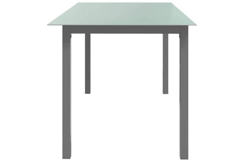 Hagebord lysegrå 150x90x74 cm aluminium og glass - Grå - Hagemøbler - Hagebord - Spisebord ute