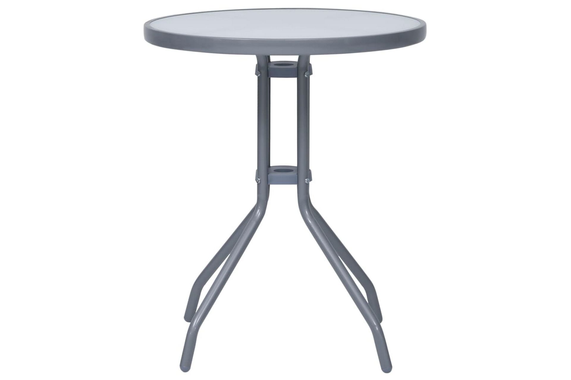 Hagebord lysegrå 60 cm stål og glass - Grå - Hagemøbler - Hagebord - Spisebord ute