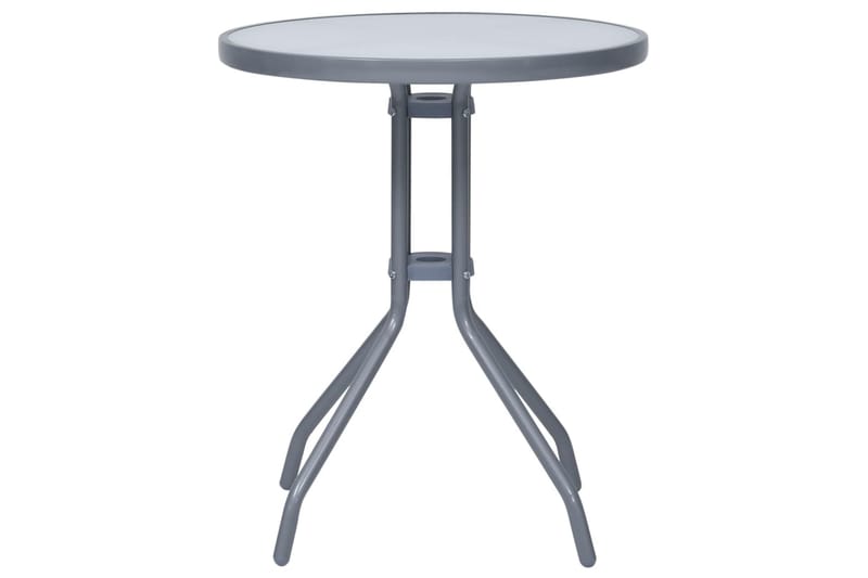 Hagebord lysegrå 60 cm stål og glass - Grå - Hagemøbler - Hagebord - Spisebord ute