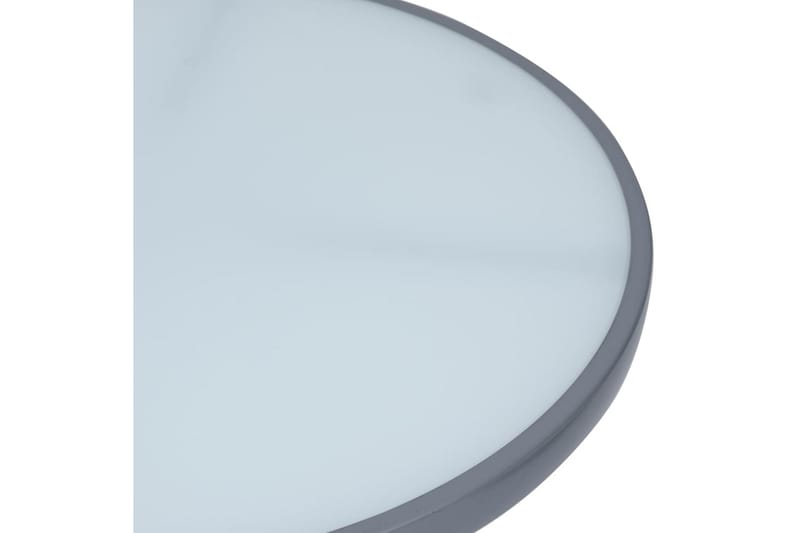 Hagebord lysegrå 60 cm stål og glass - Grå - Hagemøbler - Hagebord - Spisebord ute