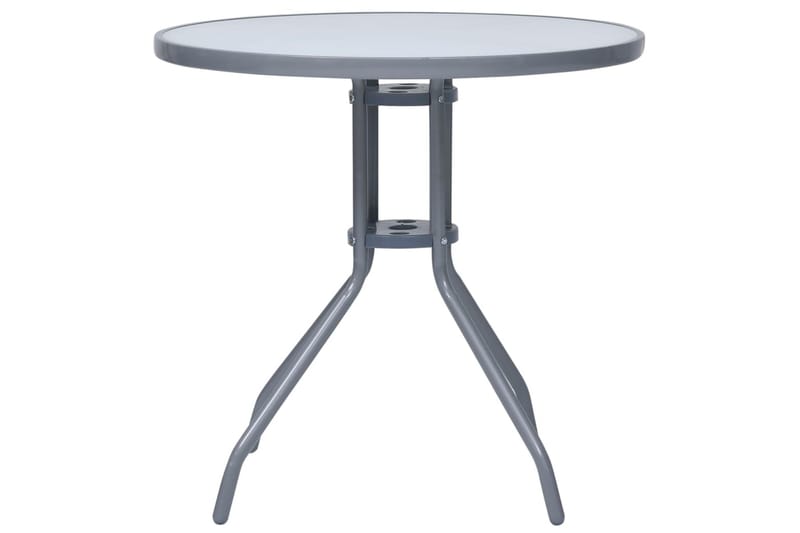 Hagebord lysegrå 80 cm stål og glass - Grå - Hagemøbler - Hagebord - Spisebord ute