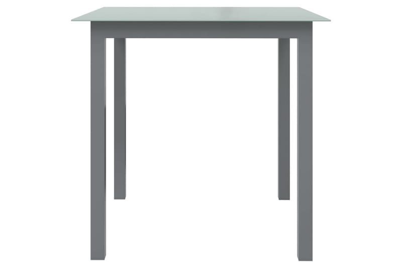 Hagebord lysegrå 80x80x74 cm aluminium og glass - Grå - Hagemøbler - Hagebord - Spisebord ute