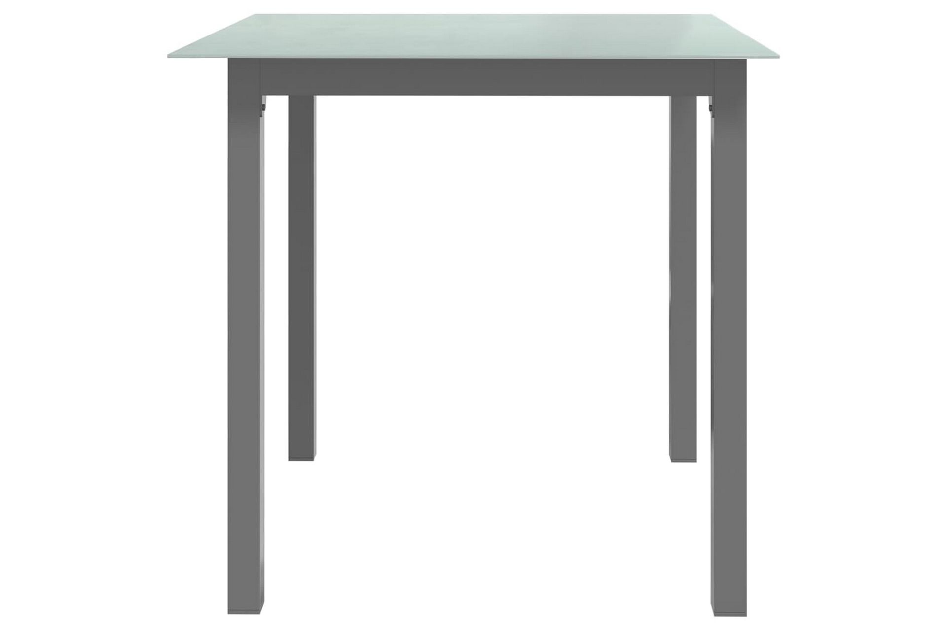 Hagebord lysegrå 80x80x74 cm aluminium og glass - Grå - Hagemøbler - Hagebord - Spisebord ute