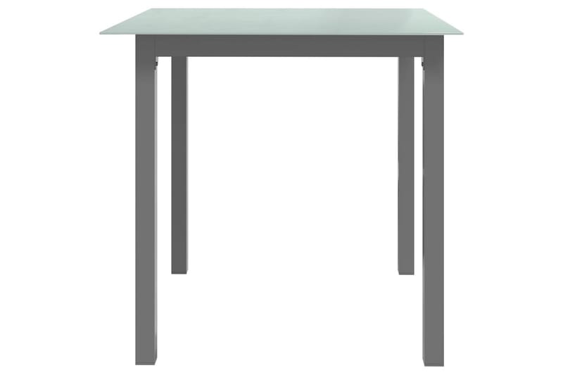 Hagebord lysegrå 80x80x74 cm aluminium og glass - Grå - Hagemøbler - Hagebord - Spisebord ute