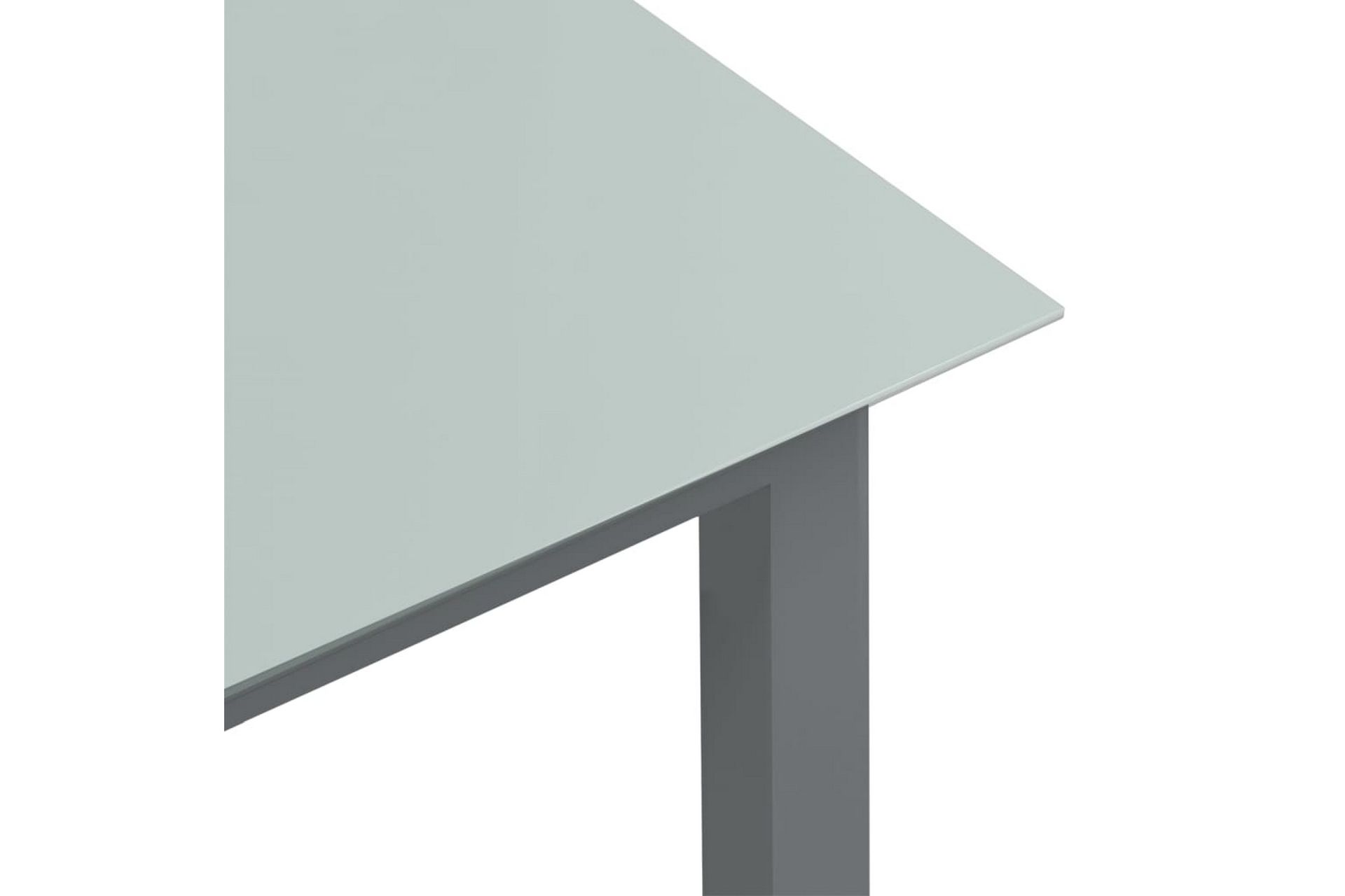 Hagebord lysegrå 80x80x74 cm aluminium og glass - Grå - Hagemøbler - Hagebord - Spisebord ute