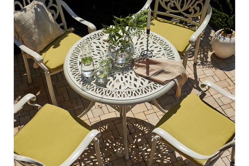 Hagebord rundt 90 cm Hvit ANCONA - Hvit - Hagemøbler - Hagebord - Spisebord ute