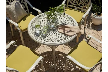 Hagebord rundt 90 cm Hvit ANCONA - Hvit - Hagemøbler - Hagebord - Spisebord ute