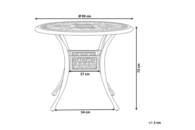 Hagebord rundt 90 cm Hvit ANCONA - Hvit - Hagemøbler - Hagebord - Spisebord ute