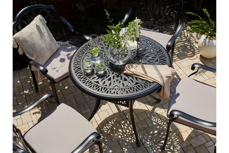 Hagebord rundt 90 cm svart ANCONA - Svart - Hagemøbler - Hagebord - Spisebord ute