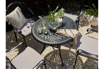 Hagebord rundt 90 cm svart ANCONA - Svart - Hagemøbler - Hagebord - Spisebord ute