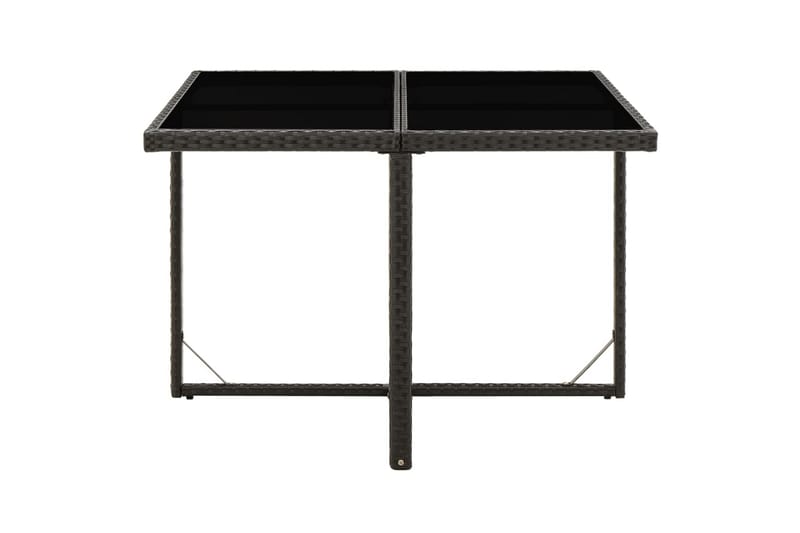 Hagebord svart 109x107x74 cm polyrotting og glass - Svart - Hagemøbler - Hagebord - Spisebord ute