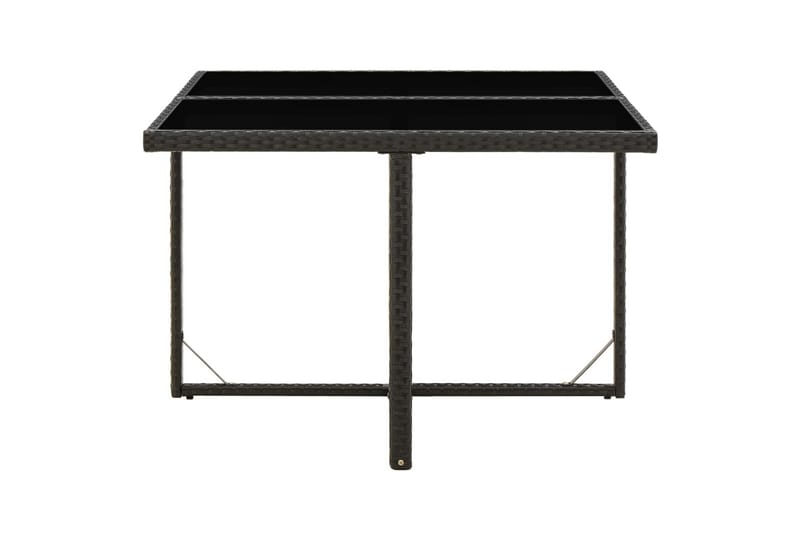 Hagebord svart 109x107x74 cm polyrotting og glass - Svart - Hagemøbler - Hagebord - Spisebord ute