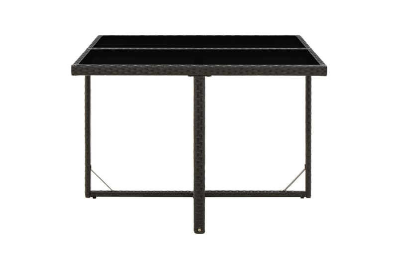 Hagebord svart 109x107x74 cm polyrotting og glass - Svart - Spisebord ute