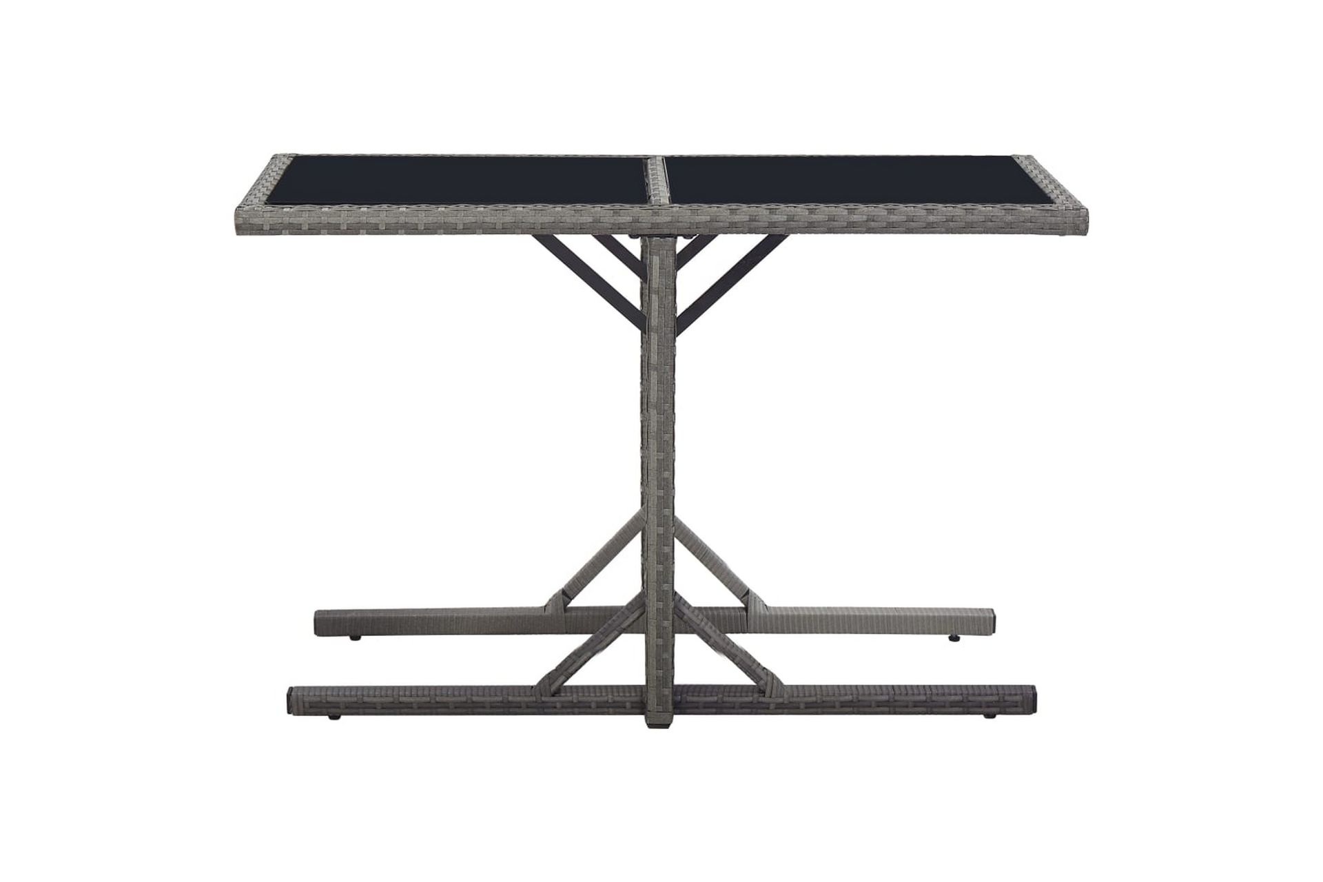 Hagebord svart 110x53x72 cm glass & polyrotting - Hagemøbler - Hagebord - Spisebord ute