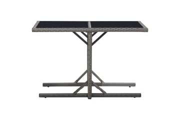 Hagebord svart 110x53x72 cm glass & polyrotting - Hagemøbler - Hagebord - Spisebord ute