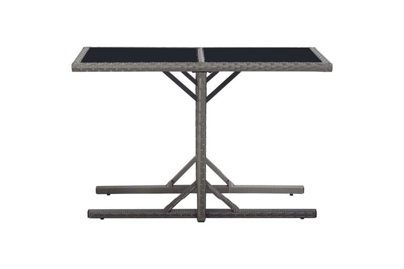 Hagebord svart 110x53x72 cm glass & polyrotting - Hagemøbler - Hagebord - Spisebord ute