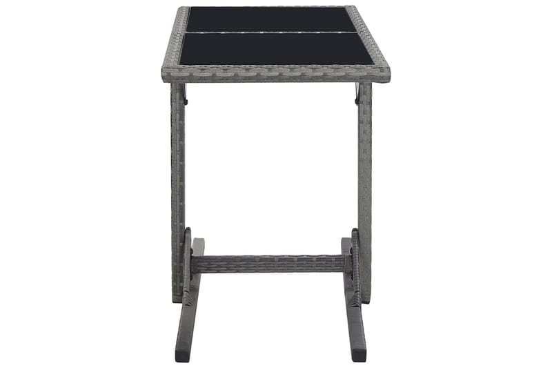 Hagebord svart 110x53x72 cm glass & polyrotting - Spisebord ute
