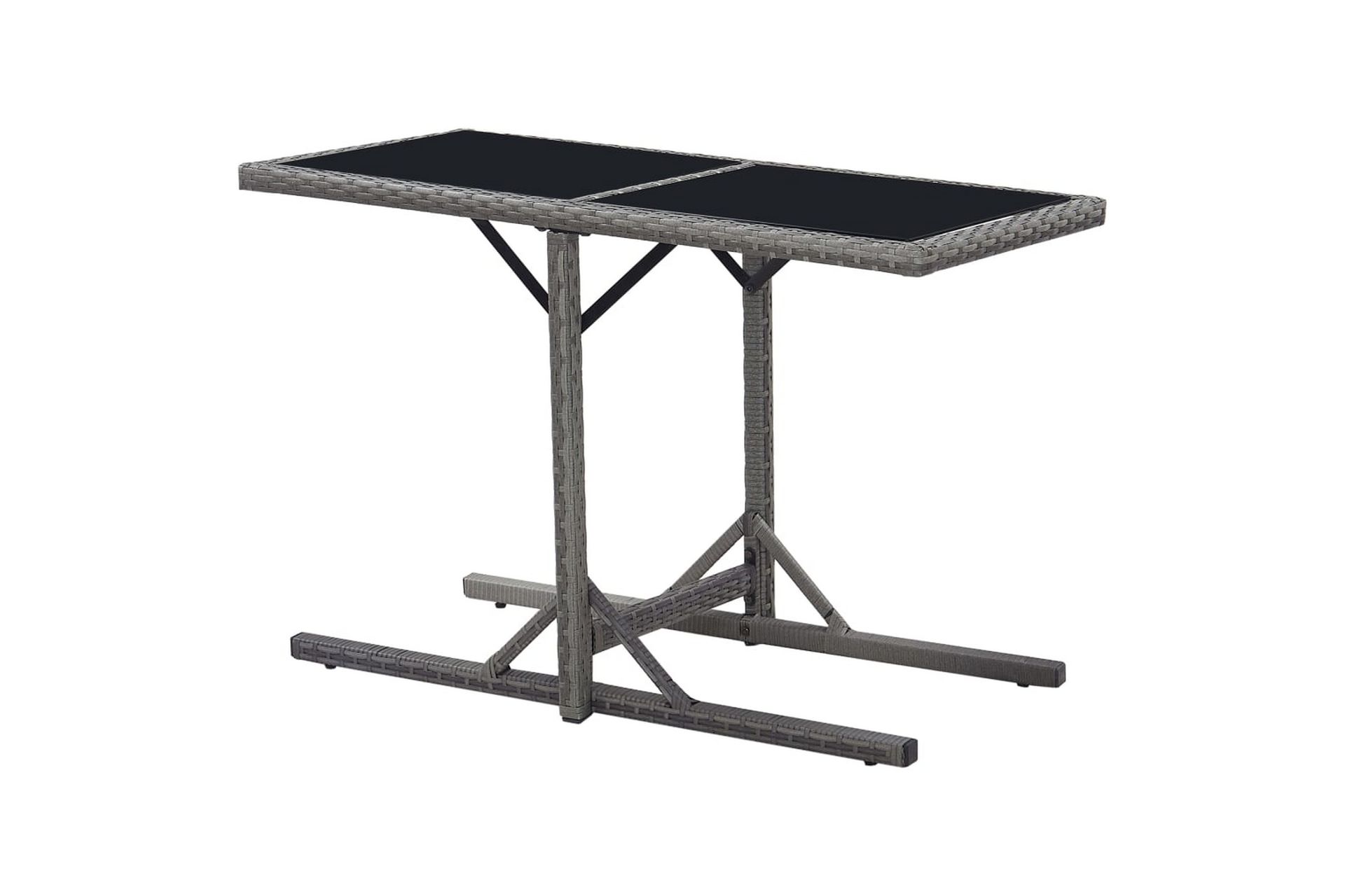 Hagebord svart 110x53x72 cm glass & polyrotting - Hagemøbler - Hagebord - Spisebord ute