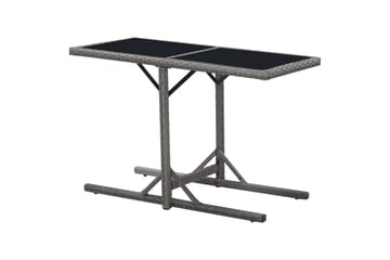 Hagebord svart 110x53x72 cm glass & polyrotting - Hagemøbler - Hagebord - Spisebord ute