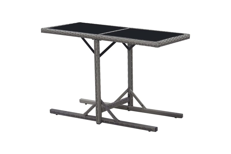 Hagebord svart 110x53x72 cm glass & polyrotting - Hagemøbler - Hagebord - Spisebord ute