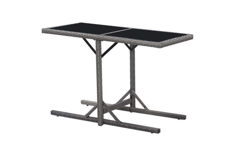 Hagebord svart 110x53x72 cm glass & polyrotting - Spisebord ute