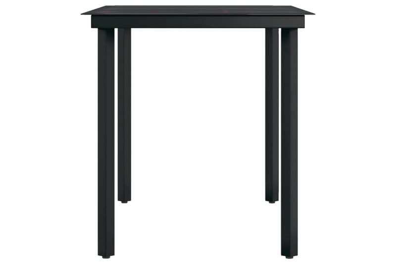 Hagebord svart 140x70x74 cm stål og glass - Svart - Spisebord ute