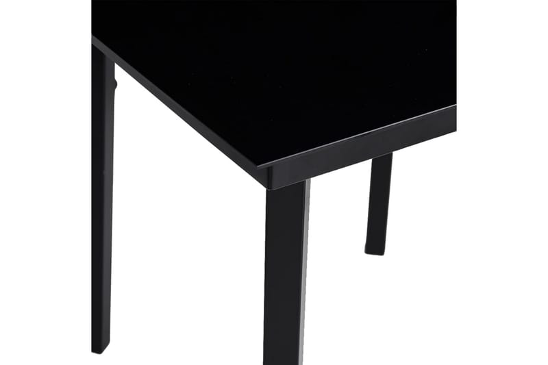 Hagebord svart 140x70x74 cm stål og glass - Svart - Hagemøbler - Hagebord - Spisebord ute