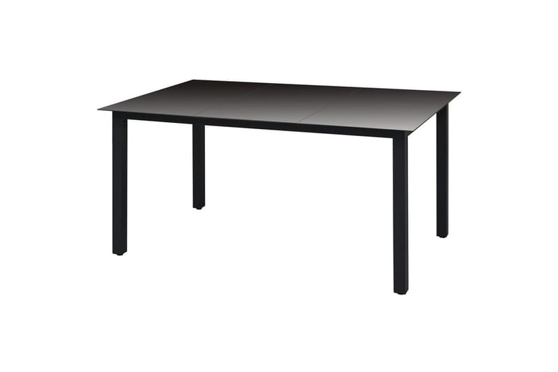 Hagebord svart 150x90x74 cm aluminium og glass - Glass/Svart - Spisebord ute