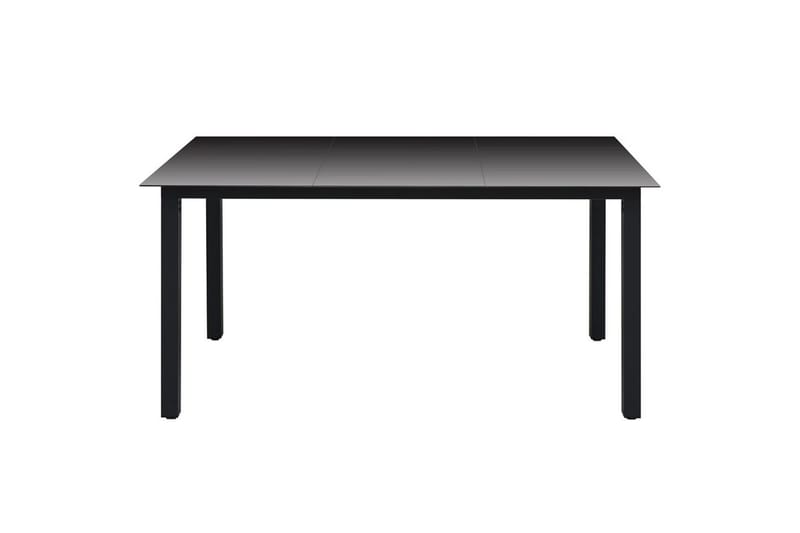 Hagebord svart 150x90x74 cm aluminium og glass - Glass/Svart - Hagemøbler - Hagebord - Spisebord ute